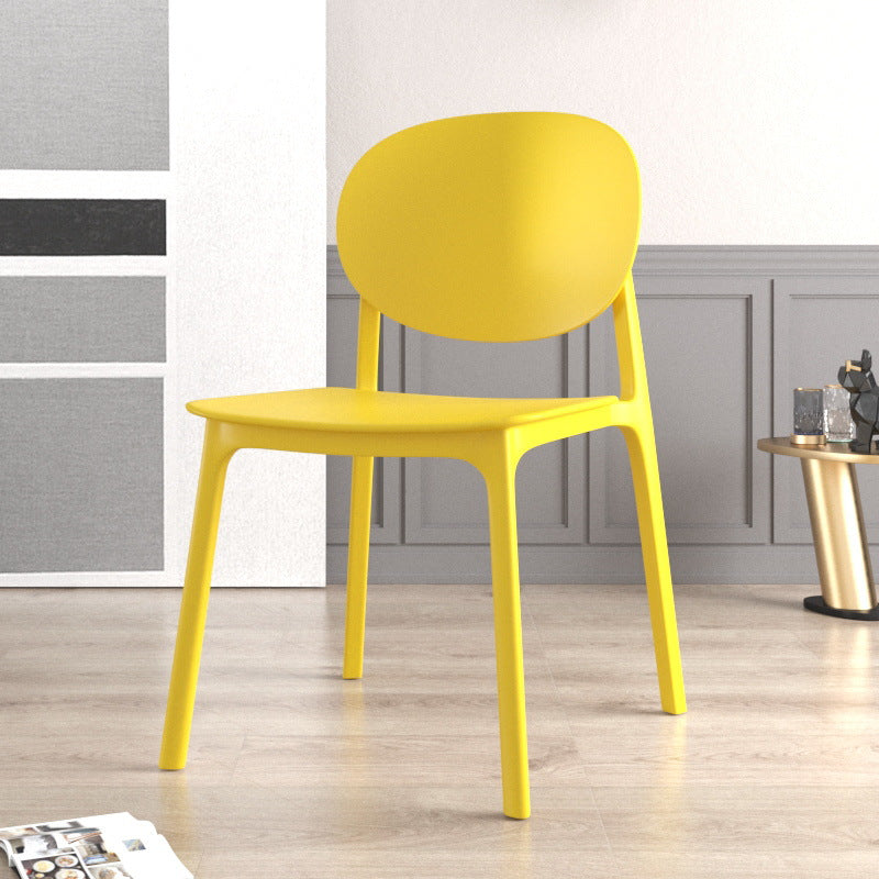 Contemporary Style Stackable Chair Kitchen Armless Chair with Plastic Legs