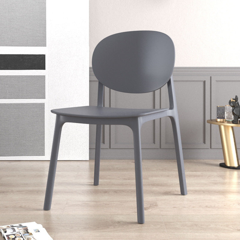 Contemporary Style Stackable Chair Kitchen Armless Chair with Plastic Legs