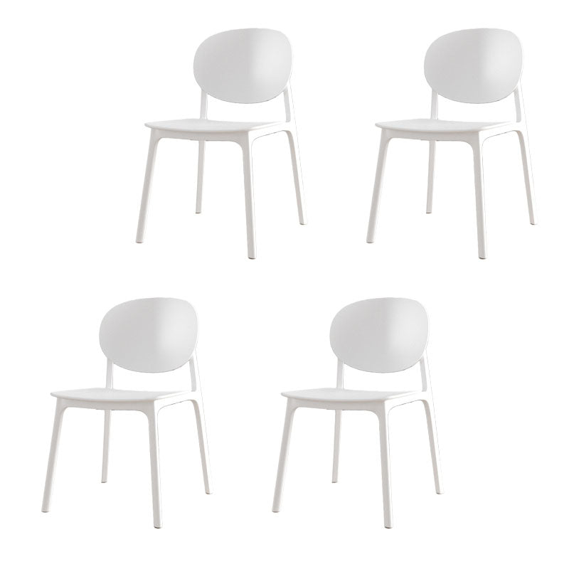 Contemporary Style Stackable Chair Kitchen Armless Chair with Plastic Legs