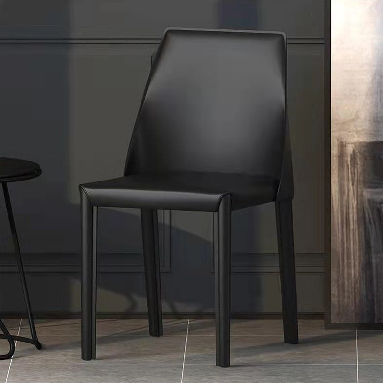 Leather Contemporary Modern Indoor-Outdoor Side Chair Parsons Chair