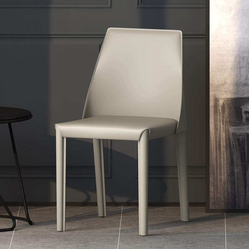 Leather Contemporary Modern Indoor-Outdoor Side Chair Parsons Chair