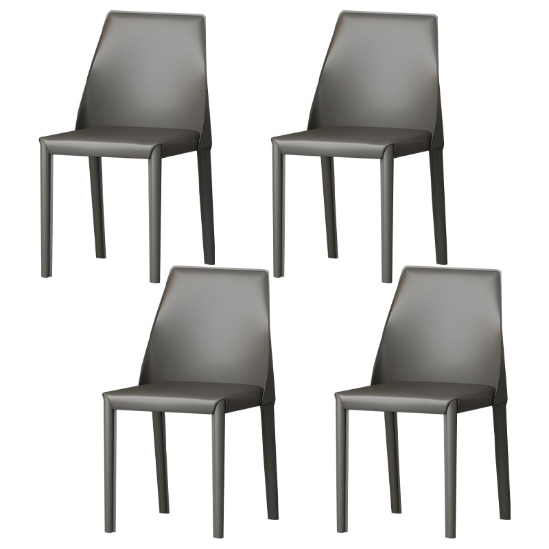 Leather Contemporary Modern Indoor-Outdoor Side Chair Parsons Chair