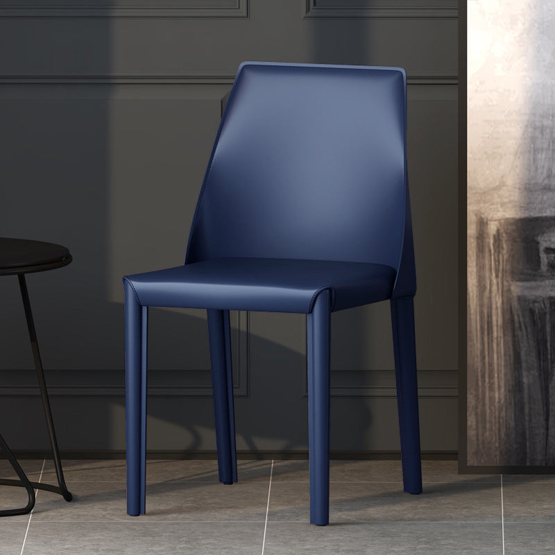 Leather Contemporary Modern Indoor-Outdoor Side Chair Parsons Chair