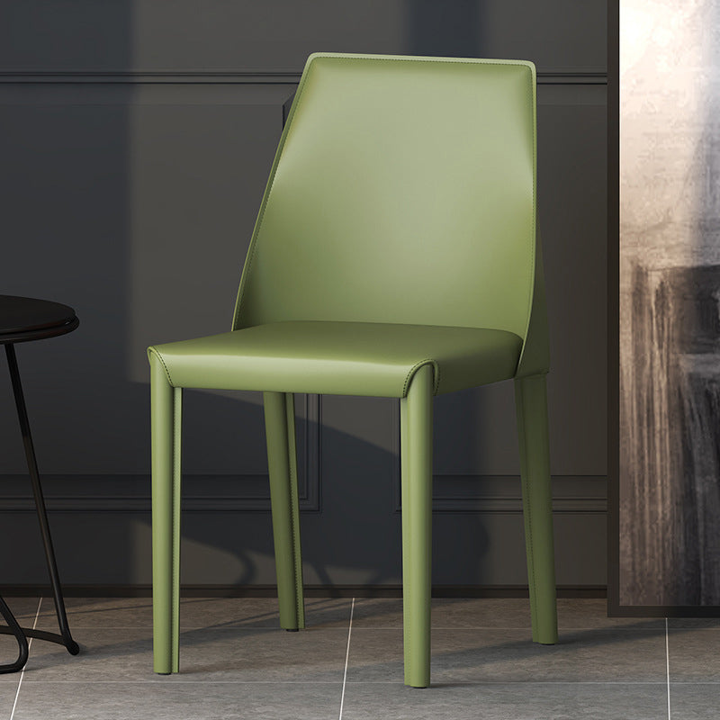 Leather Contemporary Modern Indoor-Outdoor Side Chair Parsons Chair