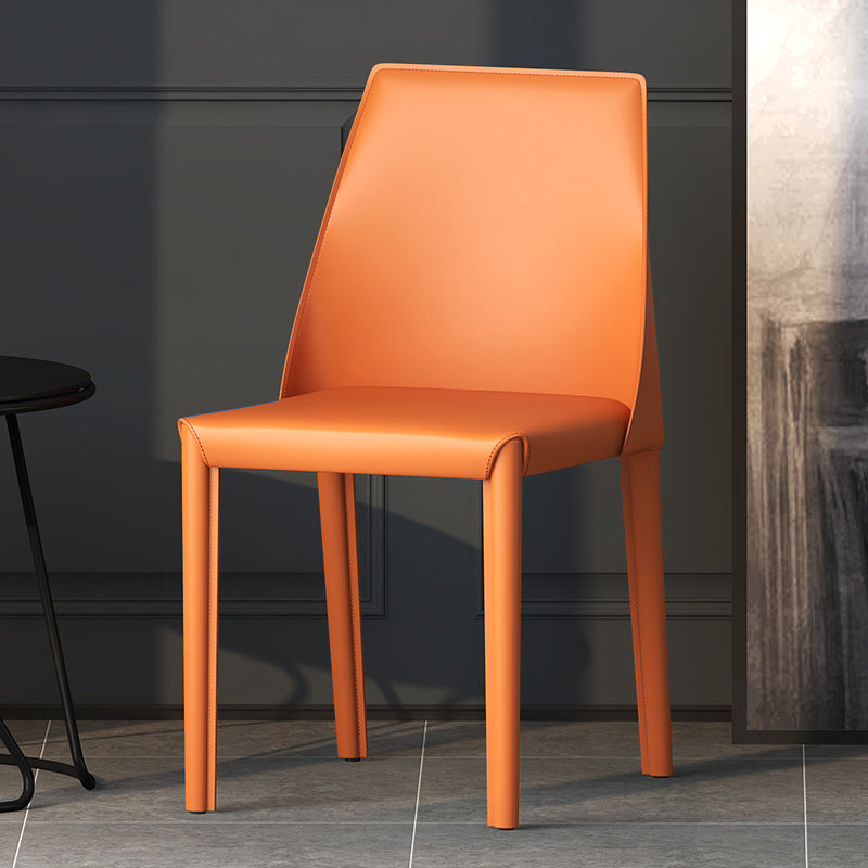 Leather Contemporary Modern Indoor-Outdoor Side Chair Parsons Chair