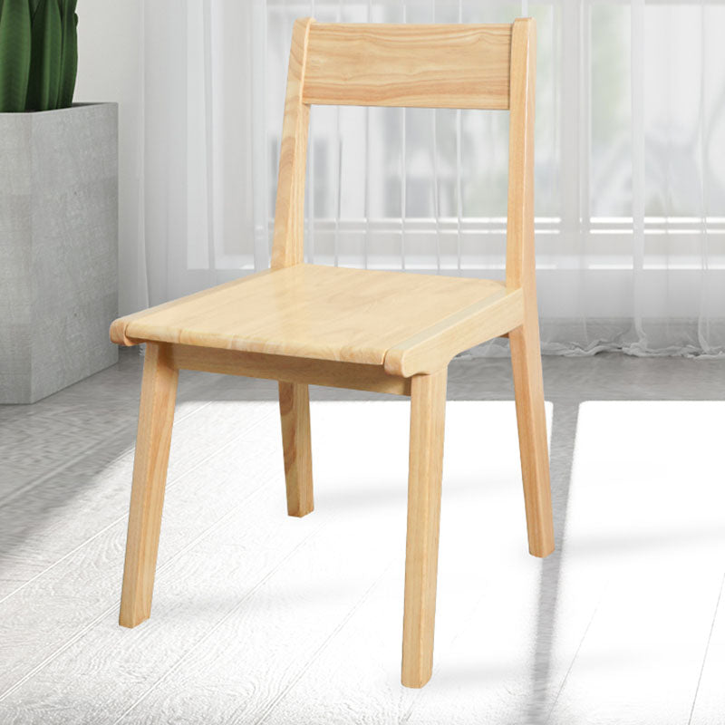 Contemporary Style Open Back Chair Wood Kitchen Dining Armless Chair