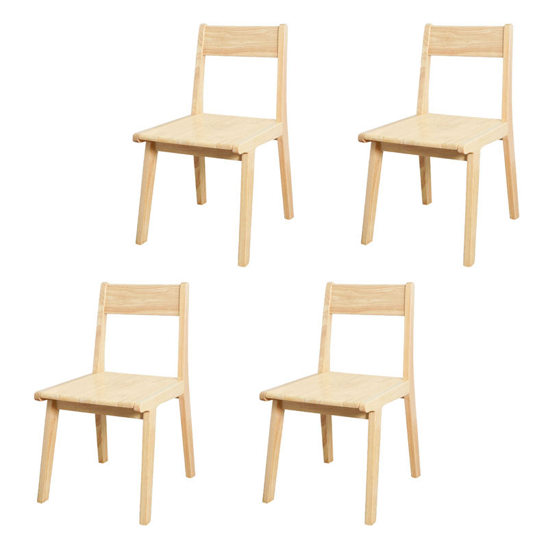 Contemporary Style Open Back Chair Wood Kitchen Dining Armless Chair