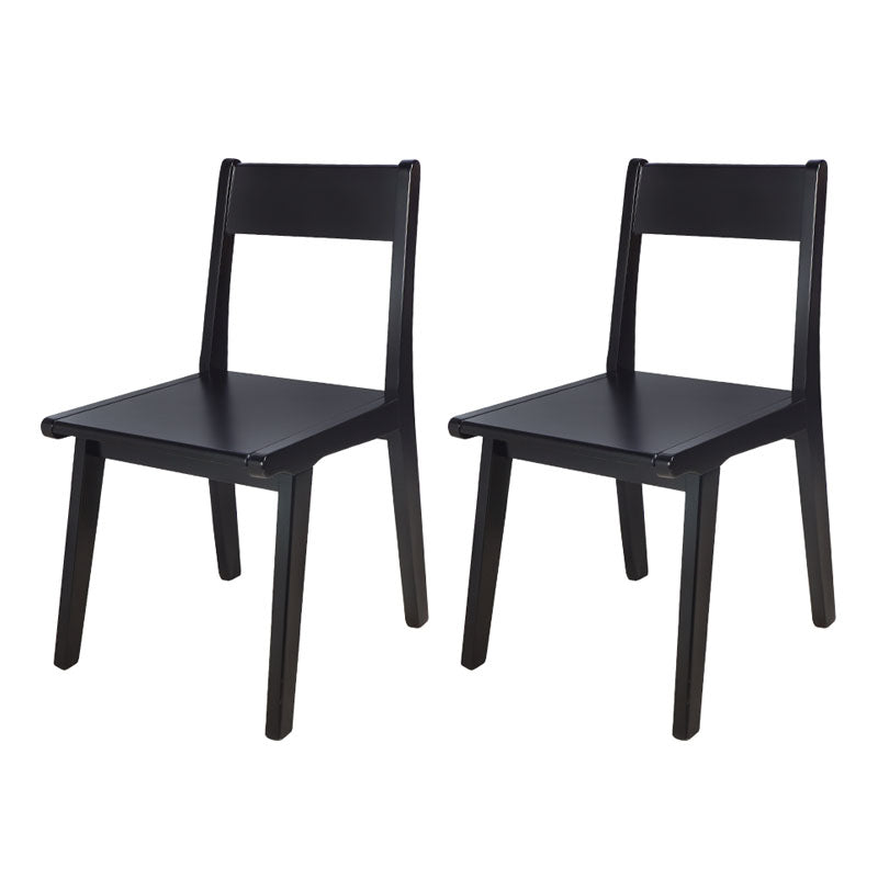 Contemporary Style Open Back Chair Wood Kitchen Dining Armless Chair