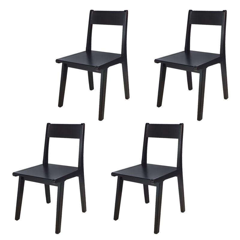 Contemporary Style Open Back Chair Wood Kitchen Dining Armless Chair