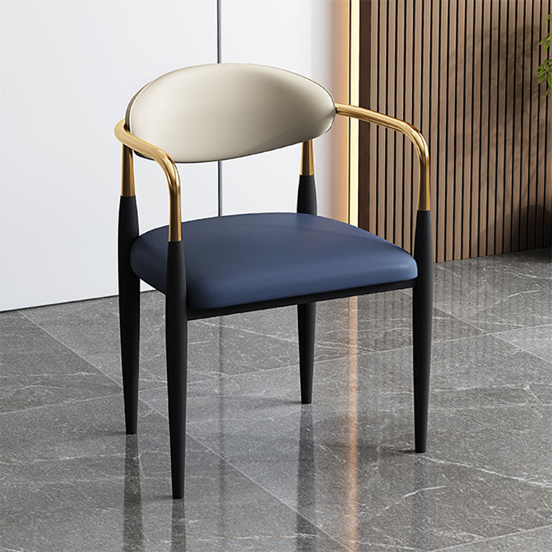 Contemporary Style Chairs Kitchen Arm Side Chair with Metal Legs