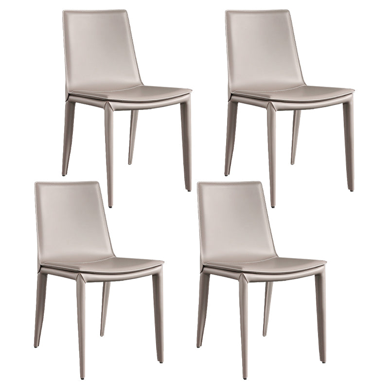 Leather Contemporary Modern Indoor-Outdoor Side Chair Solid Back Chair