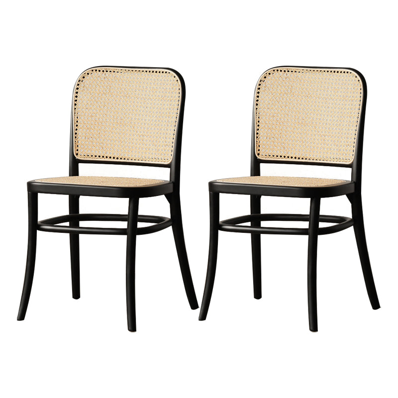 Nordic Style Armless Open Back Chairs for Home Wood Legs Dining Side Chairs