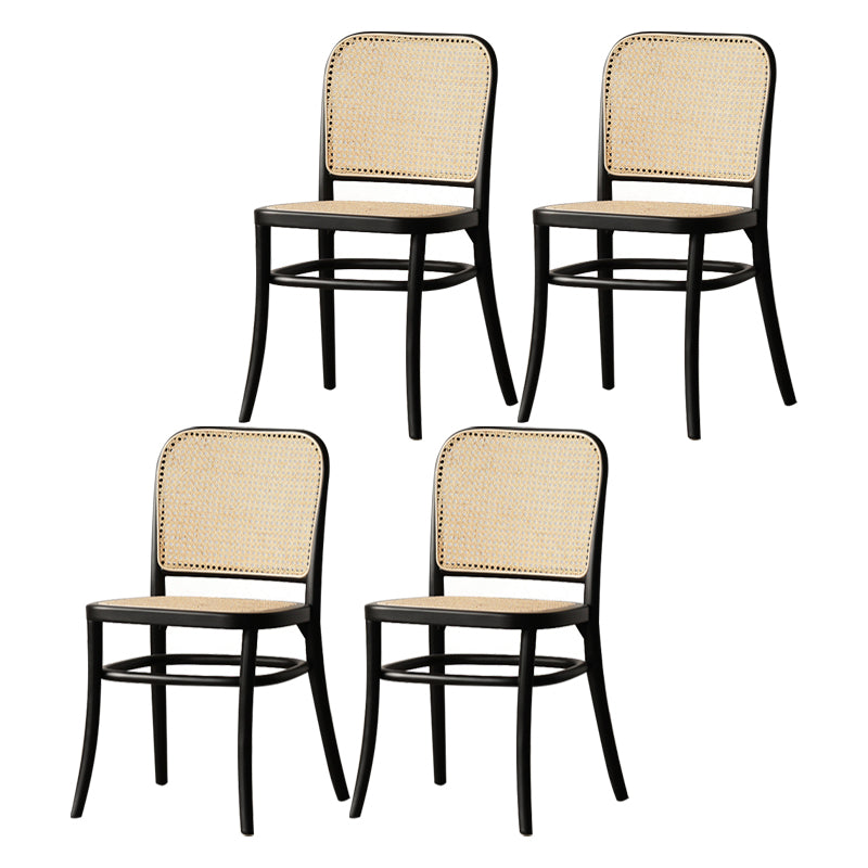 Nordic Style Armless Open Back Chairs for Home Wood Legs Dining Side Chairs