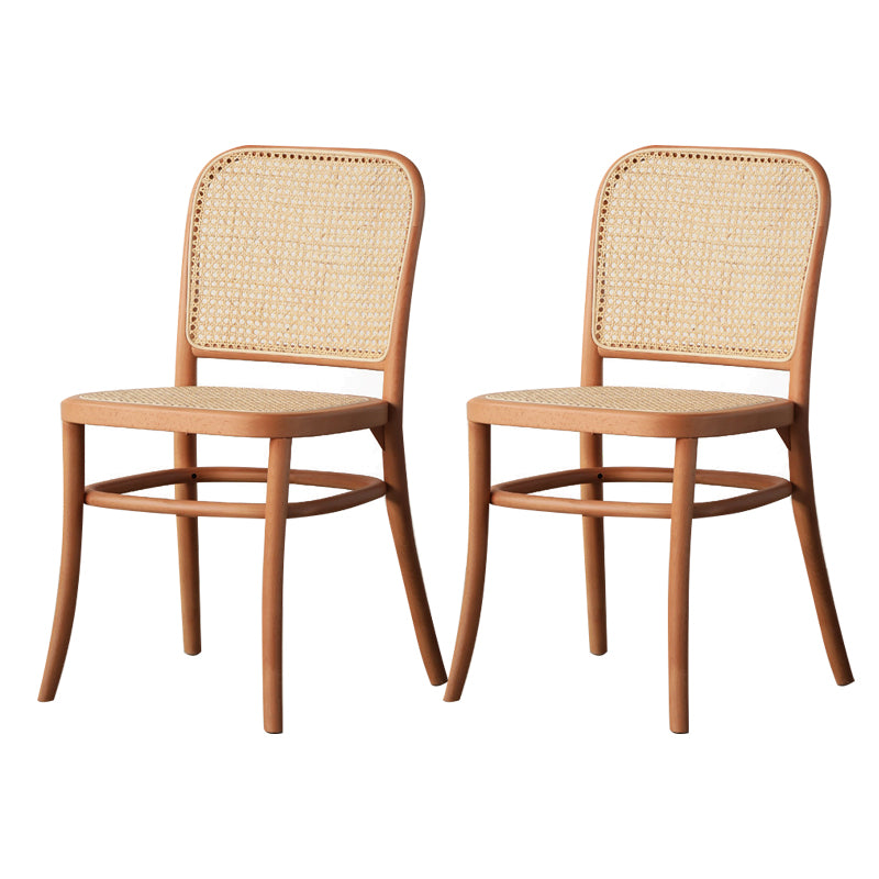 Nordic Style Armless Open Back Chairs for Home Wood Legs Dining Side Chairs