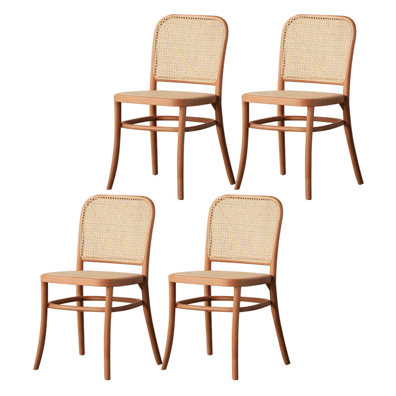 Nordic Style Armless Open Back Chairs for Home Wood Legs Dining Side Chairs