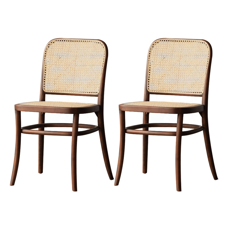 Nordic Style Armless Open Back Chairs for Home Wood Legs Dining Side Chairs