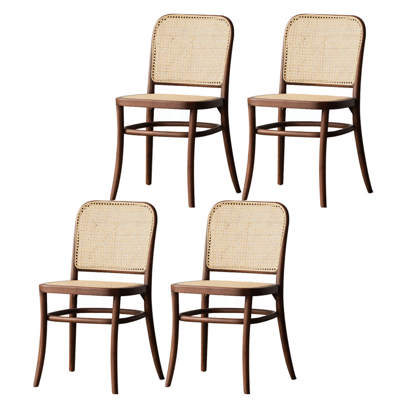 Nordic Style Armless Open Back Chairs for Home Wood Legs Dining Side Chairs