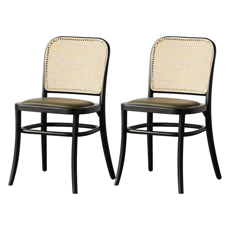 Nordic Style Armless Open Back Chairs for Home Wood Legs Dining Side Chairs