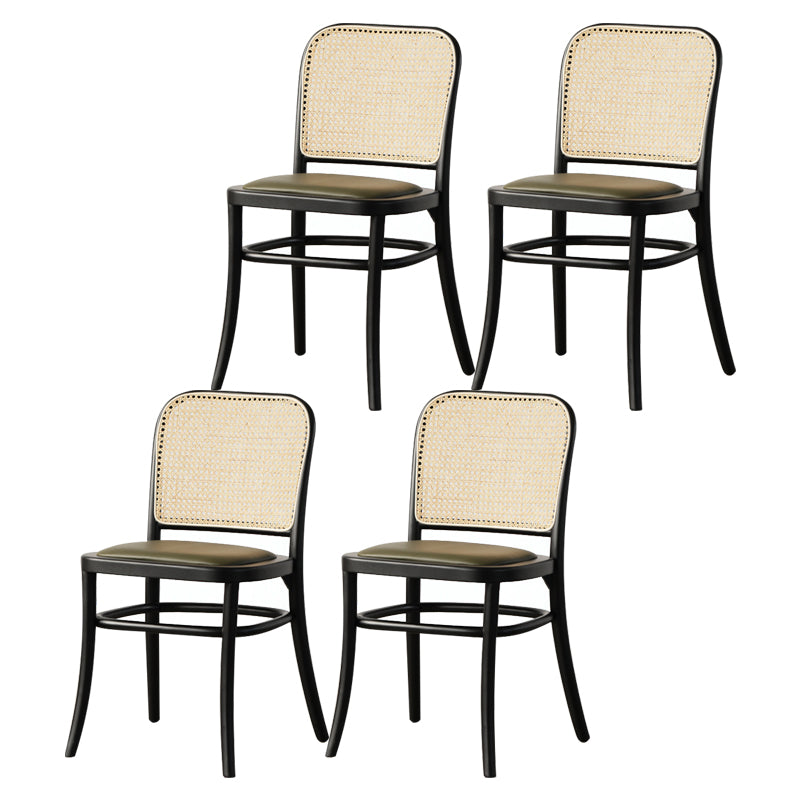 Nordic Style Armless Open Back Chairs for Home Wood Legs Dining Side Chairs