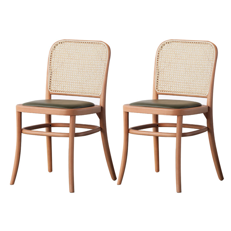 Nordic Style Armless Open Back Chairs for Home Wood Legs Dining Side Chairs