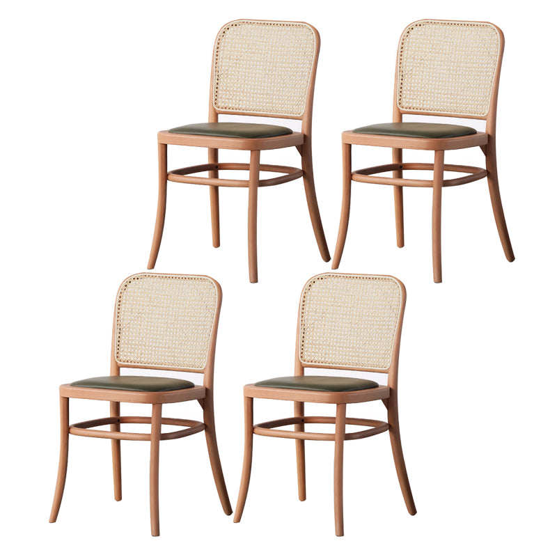 Nordic Style Armless Open Back Chairs for Home Wood Legs Dining Side Chairs