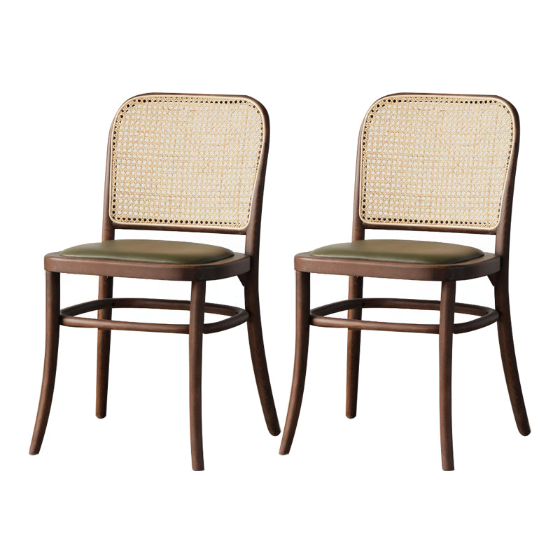 Nordic Style Armless Open Back Chairs for Home Wood Legs Dining Side Chairs