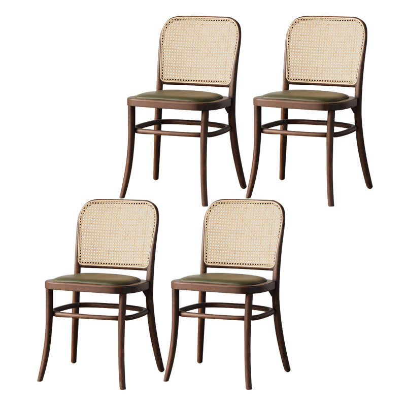 Nordic Style Armless Open Back Chairs for Home Wood Legs Dining Side Chairs