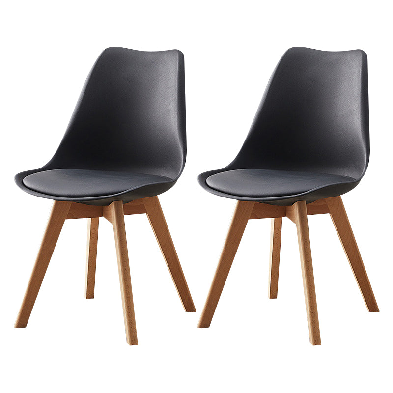 Modern Style Chairs Kitchen Armless Side Chair with Wooden Legs