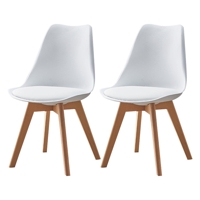 Modern Style Chairs Kitchen Armless Side Chair with Wooden Legs