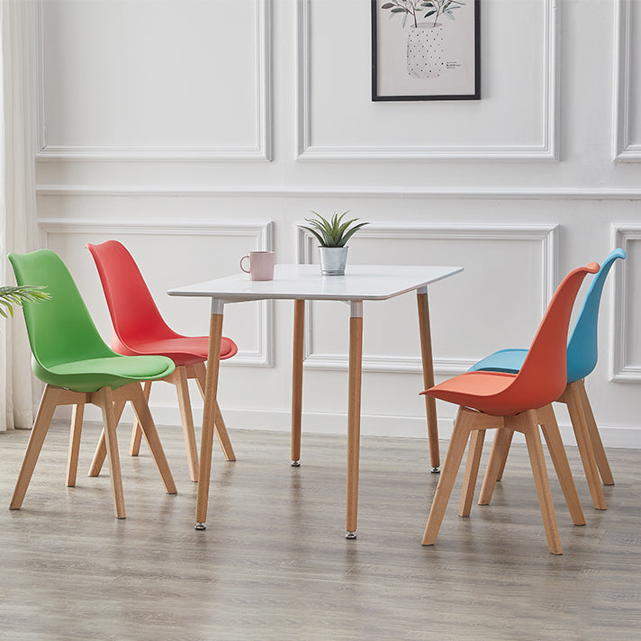 Modern Style Chairs Kitchen Armless Side Chair with Wooden Legs