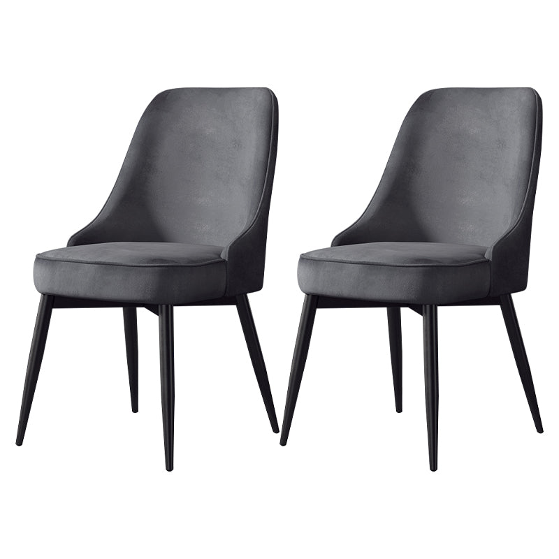 Nordic Style Upholstered Armless Dining Chairs Solid Back Chairs