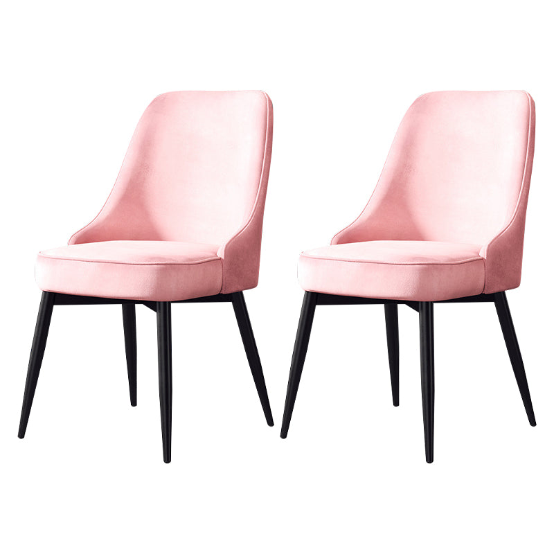 Nordic Style Upholstered Armless Dining Chairs Solid Back Chairs