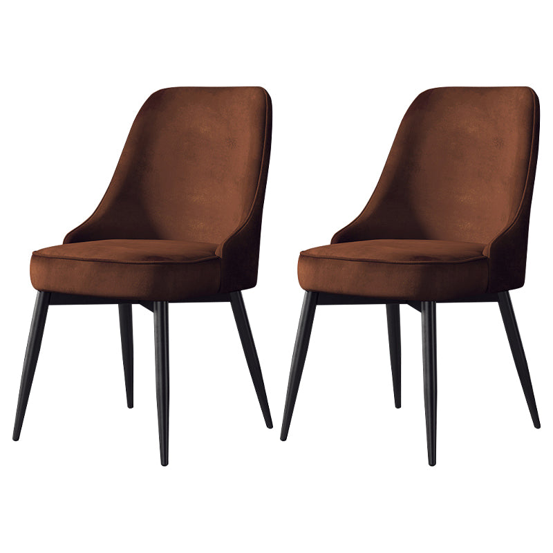 Nordic Style Upholstered Armless Dining Chairs Solid Back Chairs