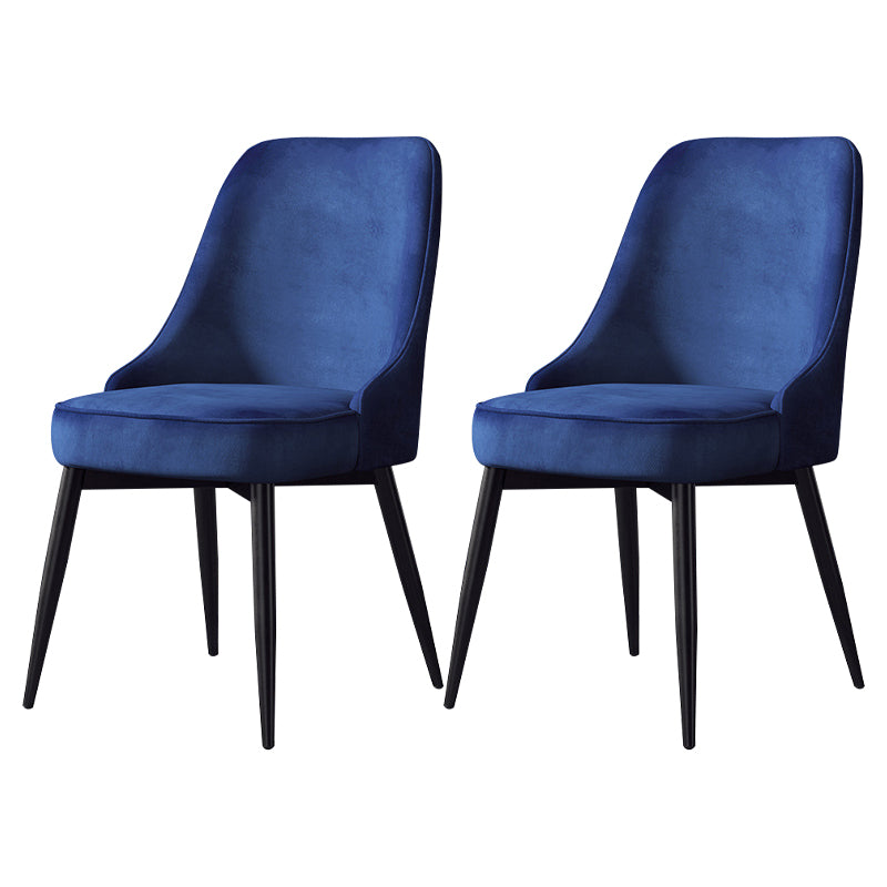 Nordic Style Upholstered Armless Dining Chairs Solid Back Chairs