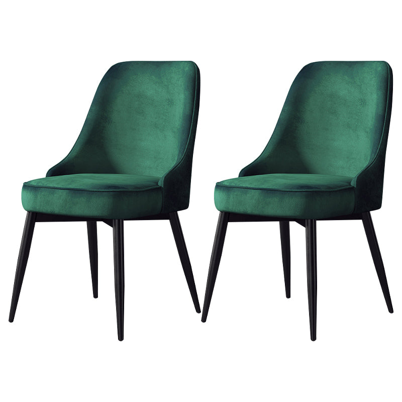 Nordic Style Upholstered Armless Dining Chairs Solid Back Chairs