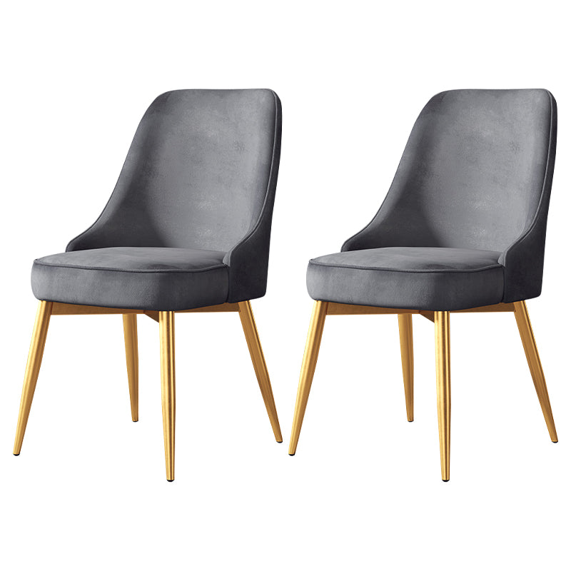 Nordic Style Upholstered Armless Dining Chairs Solid Back Chairs