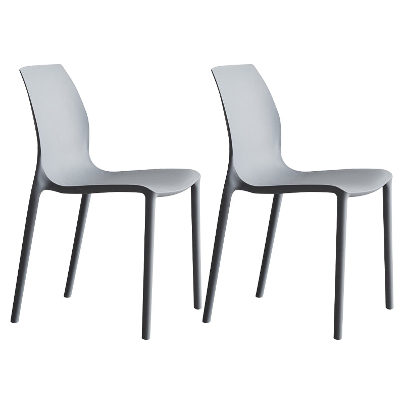 Plastic Scandinavian Dining Kitchen Room Side Chair Solid Back Chair