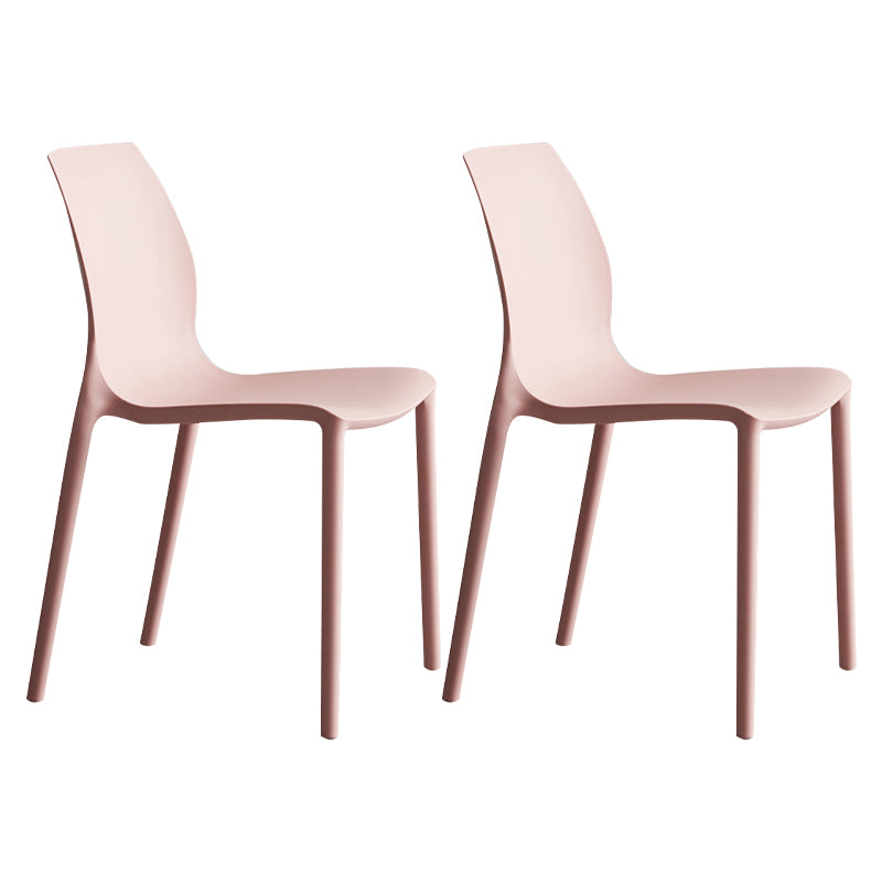 Plastic Scandinavian Dining Kitchen Room Side Chair Solid Back Chair