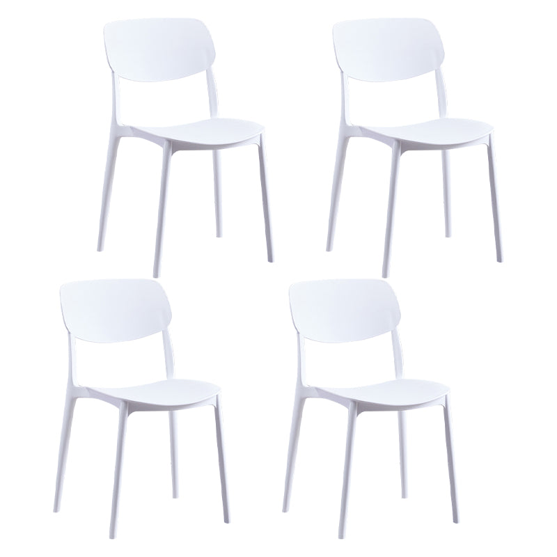 Modern Style Open Back Chair Kitchen Armless Chair with Plastic Legs