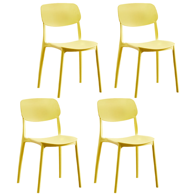 Modern Style Open Back Chair Kitchen Armless Chair with Plastic Legs