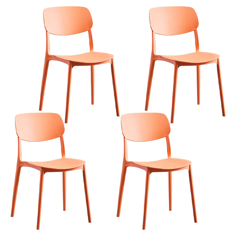 Modern Style Open Back Chair Kitchen Armless Chair with Plastic Legs