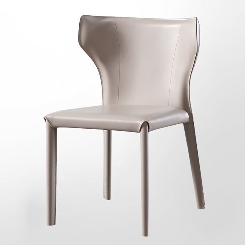 Contemporary Kitchen Leather Dining Chair Wingback Parsons Chair