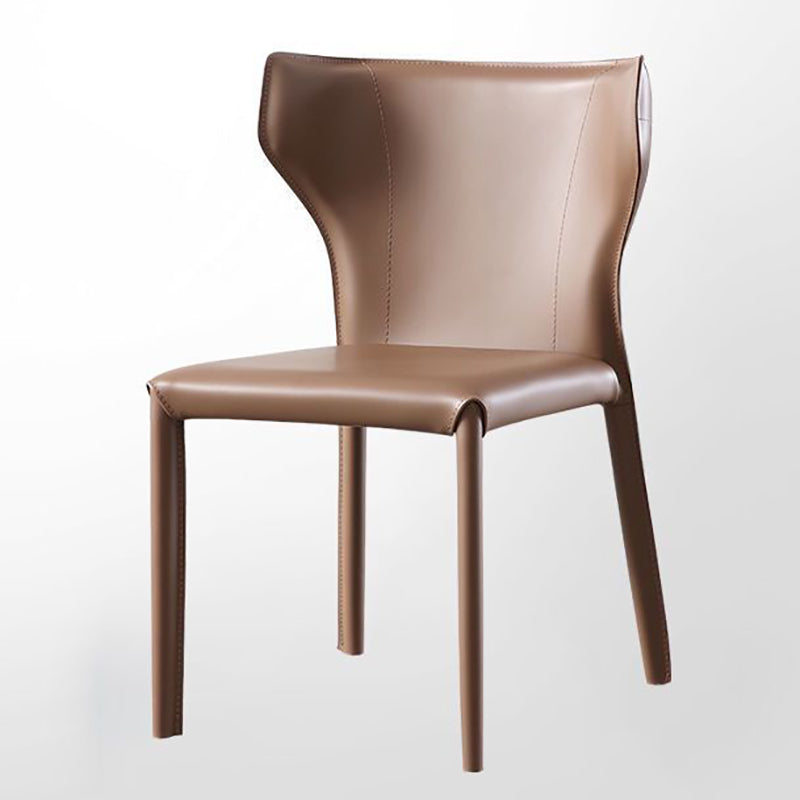 Contemporary Kitchen Leather Dining Chair Wingback Parsons Chair