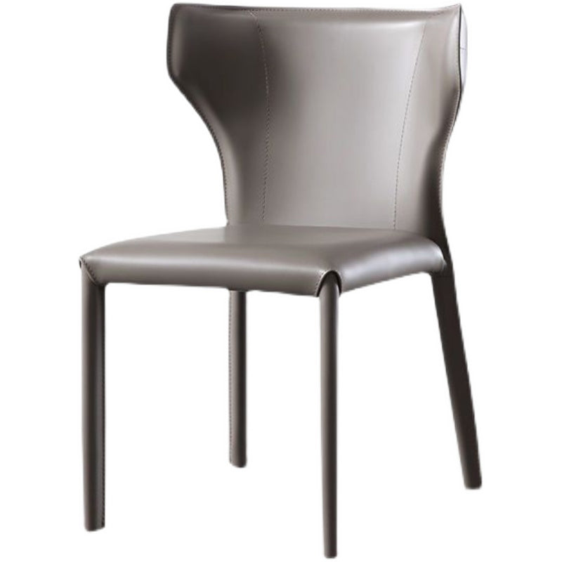 Contemporary Kitchen Leather Dining Chair Wingback Parsons Chair