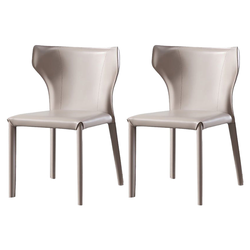 Contemporary Kitchen Leather Dining Chair Wingback Parsons Chair