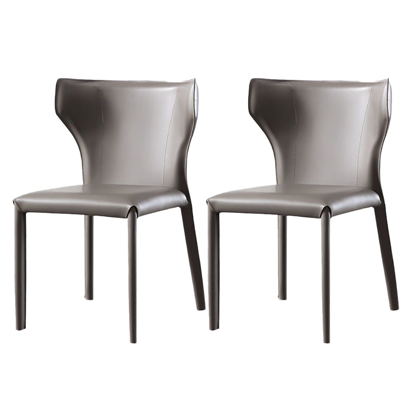 Contemporary Kitchen Leather Dining Chair Wingback Parsons Chair