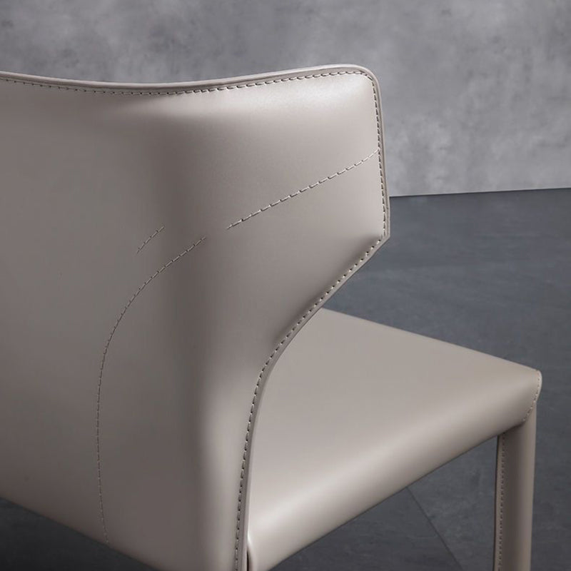 Contemporary Kitchen Leather Dining Chair Wingback Parsons Chair