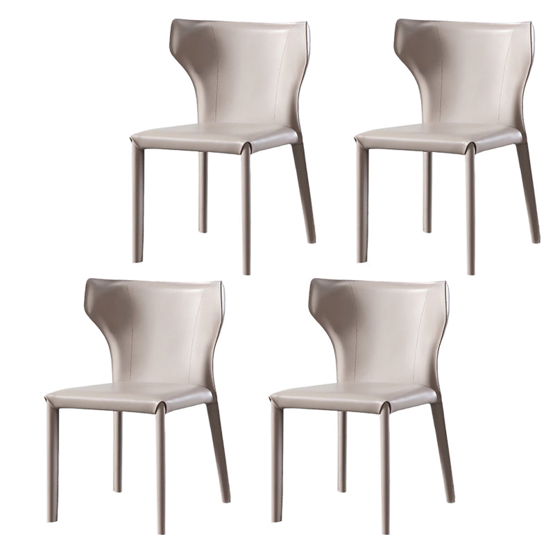 Contemporary Kitchen Leather Dining Chair Wingback Parsons Chair