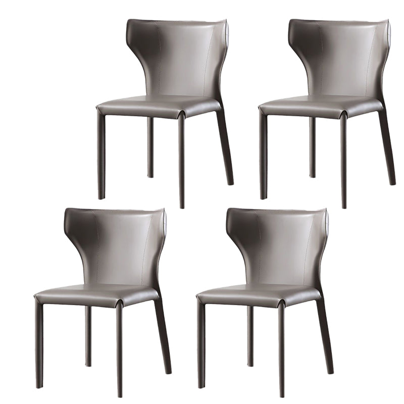 Contemporary Kitchen Leather Dining Chair Wingback Parsons Chair