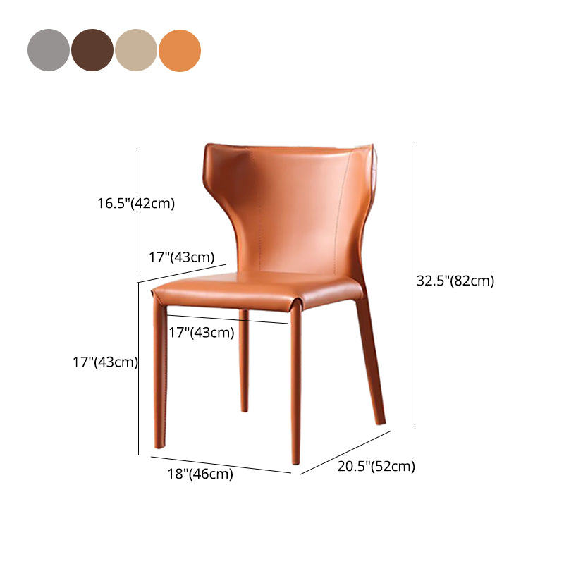 Contemporary Kitchen Leather Dining Chair Wingback Parsons Chair